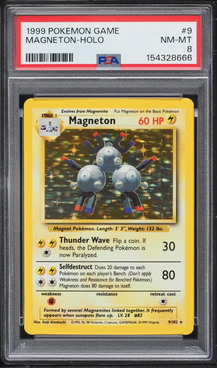 1999 Pokemon Base Set Holo Magneton #9 PSA 8 NM-MT