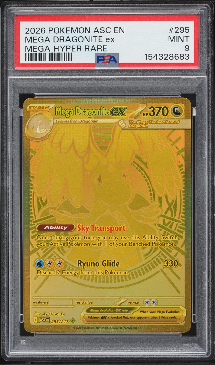 2026 Pokemon Mega Evolution Ascended Heroes MHR Mega Dragonite ex #295 PSA 9 MINT