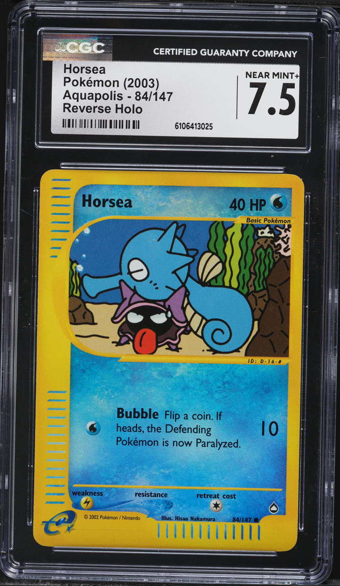 2003 Pokemon Aquapolis Reverse Holo Horsea #84 CGC 7.5 NRMT+