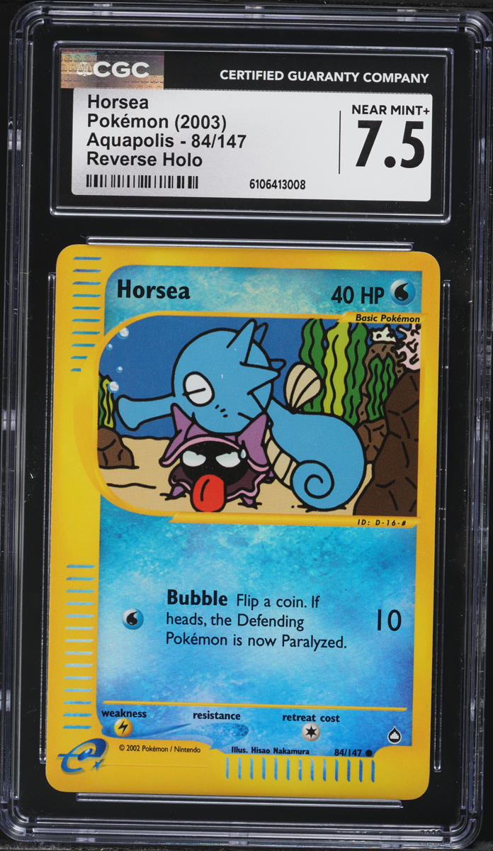 2003 Pokemon Aquapolis Reverse Holo Horsea #84 CGC 7.5 NRMT+