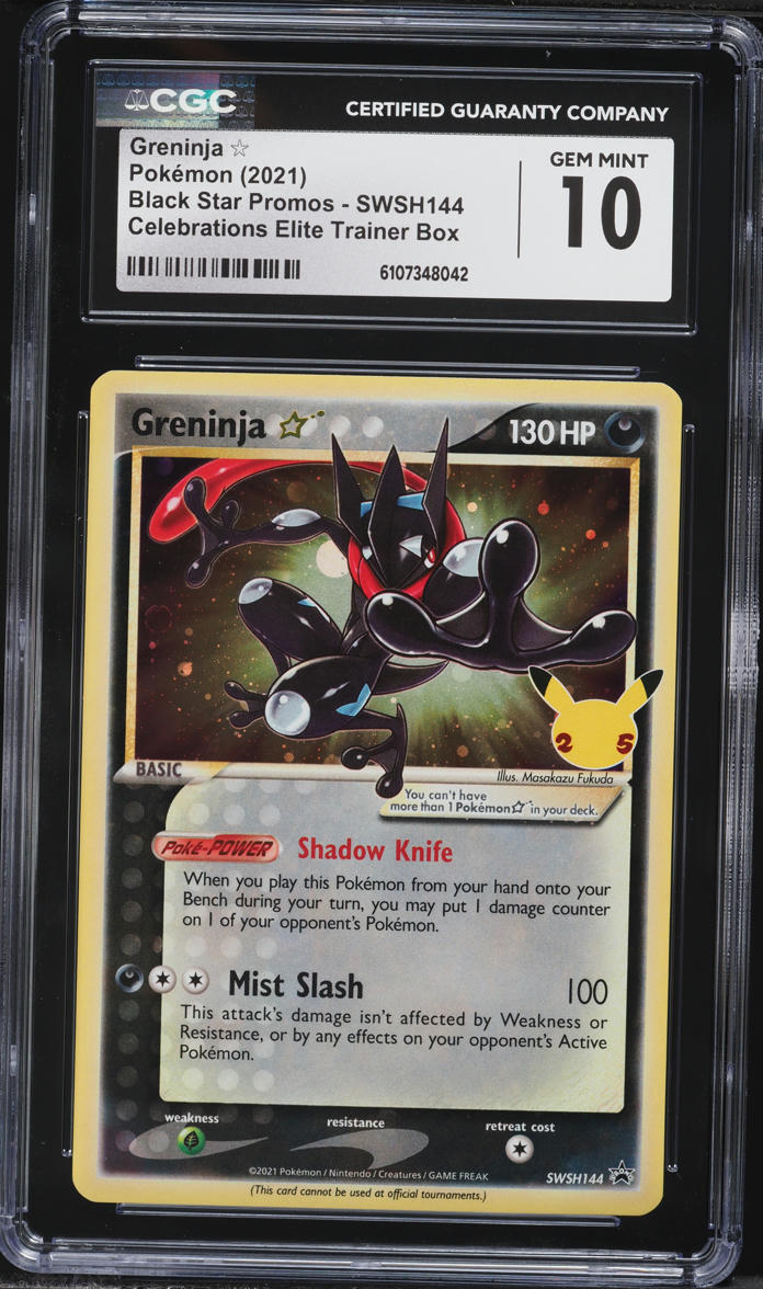 2021 Pokemon Sword & Shield Promo Celebrations ETB Holo Greninja Gold Star #SWSH144 CGC 10 GEM