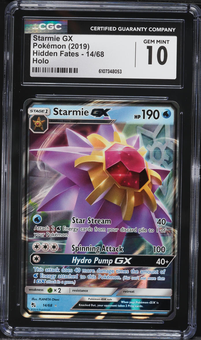 2019 Pokemon Sun & Moon Hidden Fates Starmie GX #14 CGC 10 GEM MINT
