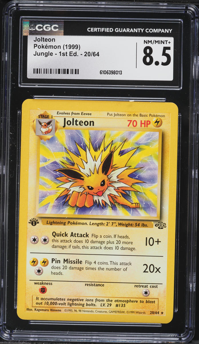 1999 Pokemon Jungle 1st Edition Jolteon #20 CGC 8.5 NM-MT+