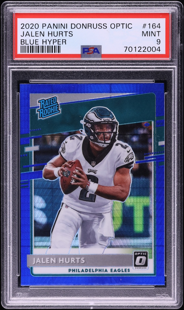 2020 Donruss Optic Blue Hyper Jalen Hurts ROOKIE #164 PSA 9 MINT