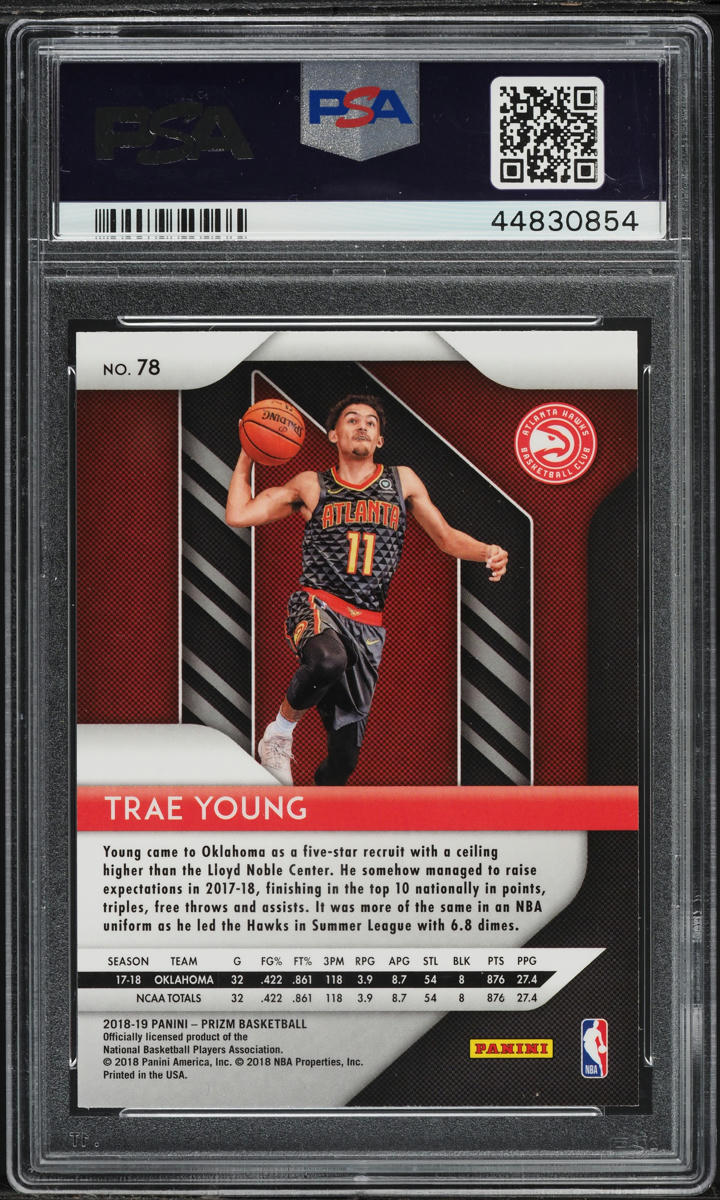 2018 Panini Prizm Trae Young ROOKIE #78 PSA 10 GEM MINT