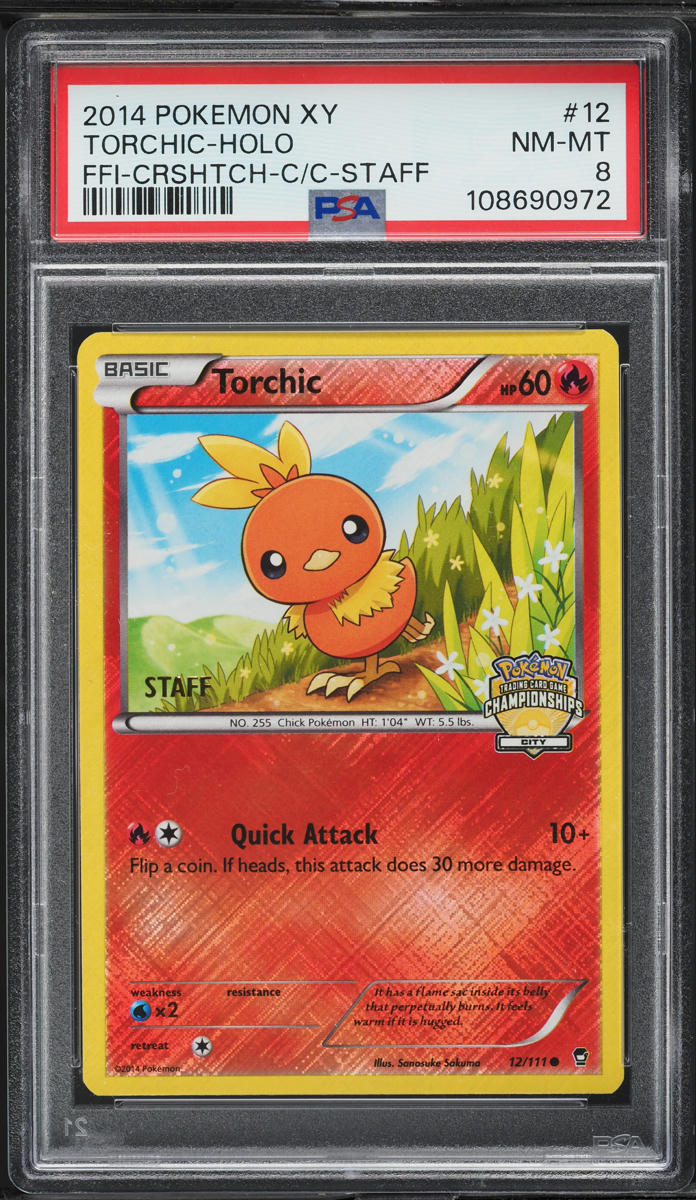 2014 Pokemon XY Furious Fists Staff Holo Torchic #12 PSA 8 NM-MT