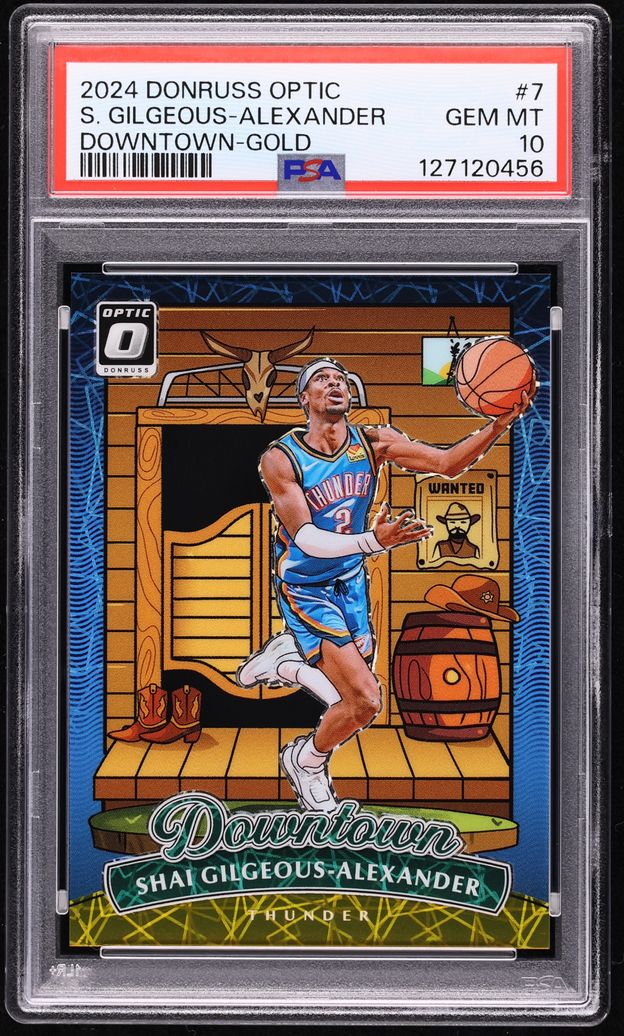2024 Donruss Optic Downtown Gold Shai Gilgeous-Alexander /10 #7 PSA 10 GEM MINT