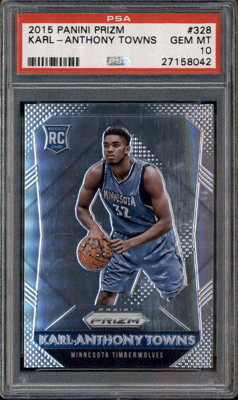 2015 Panini Prizm #328 Karl-Anthony Towns RC Rookie PSA 10