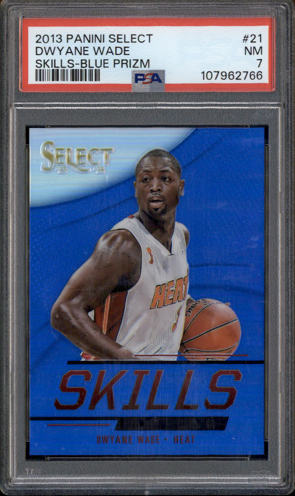 2013 Panini Select Skills Blue Prizm #21 Dwyane Wade /49 PSA 7