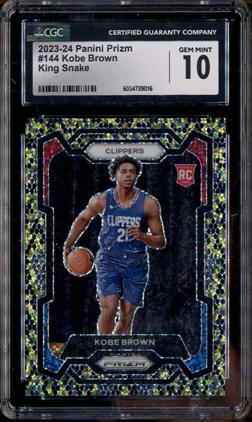 2023-24 Panini Prizm King Snake #144 Kobe Brown RC CGC 10