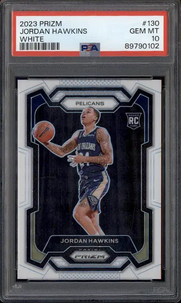 2023 Panini Prizm White Prizm #130 Jordan Hawkins RC PSA 10