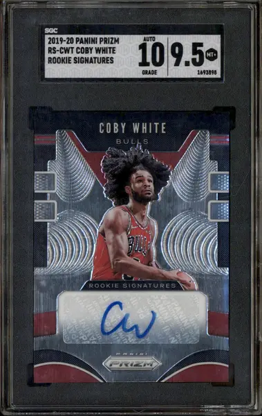 2019-20 Panini Prizm Rookie Signatures #RS-CWT Coby White RC Auto SGC 9.5
