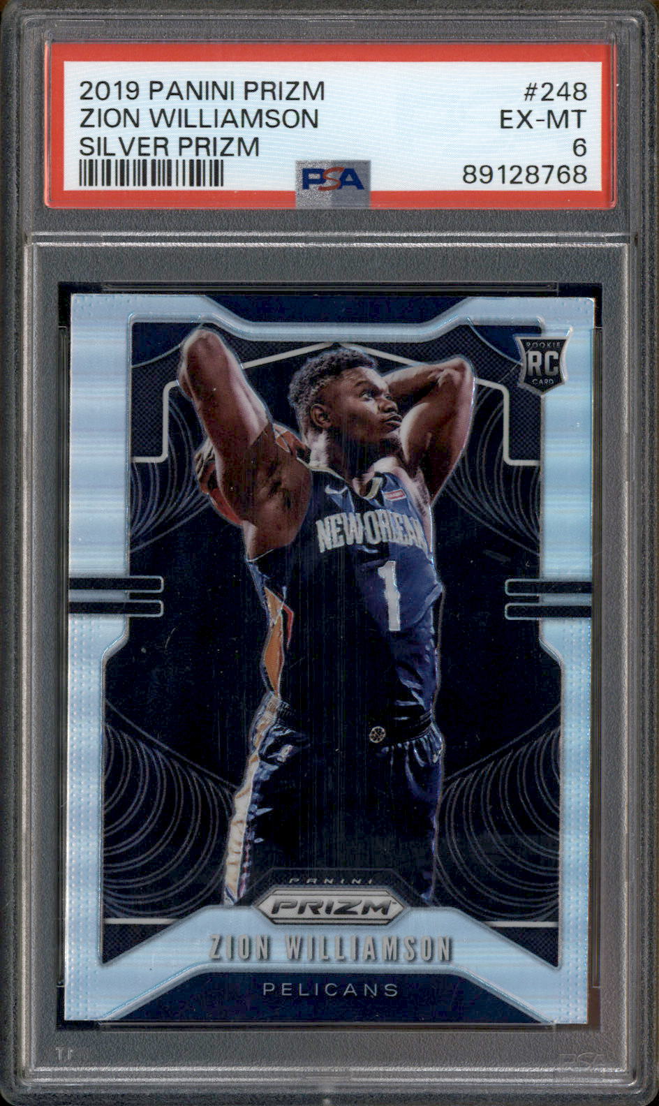 2019 Panini Prizm Silver Prizm #248 Zion Williamson RC Rookie PSA 6