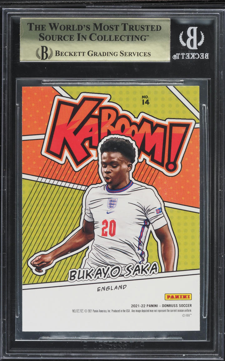 2021 Donruss Kaboom Bukayo Saka #14 BGS 9.5 GEM MINT - Photo 2