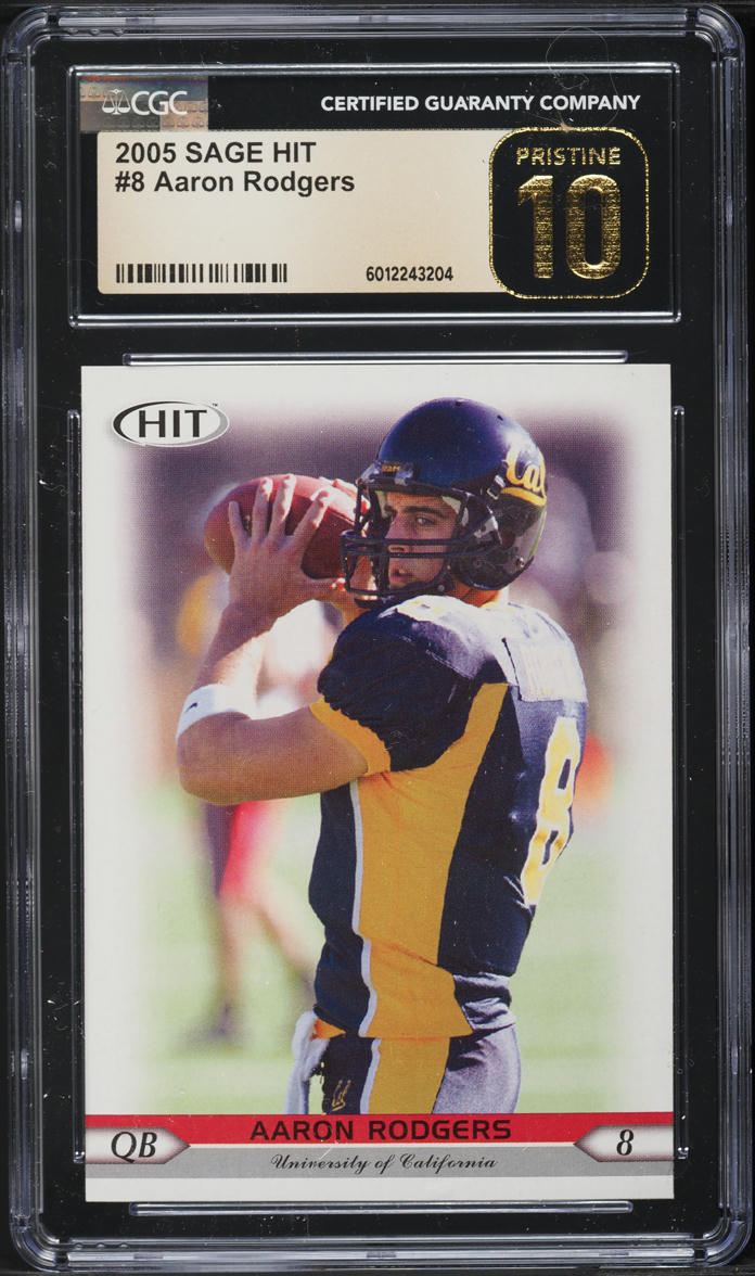 2005 Sage Hit Aaron Rodgers ROOKIE #8 CGC 10 PRISTINE