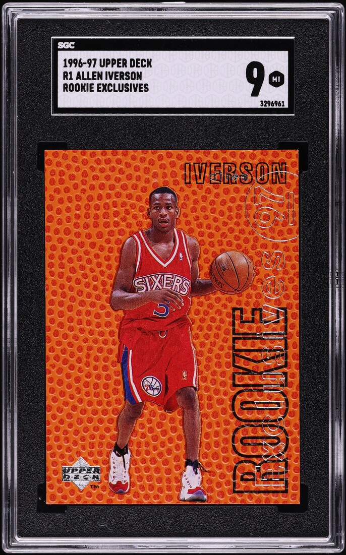 1996 Upper Deck Exclusives Allen Iverson ROOKIE #R1 SGC 9 MINT