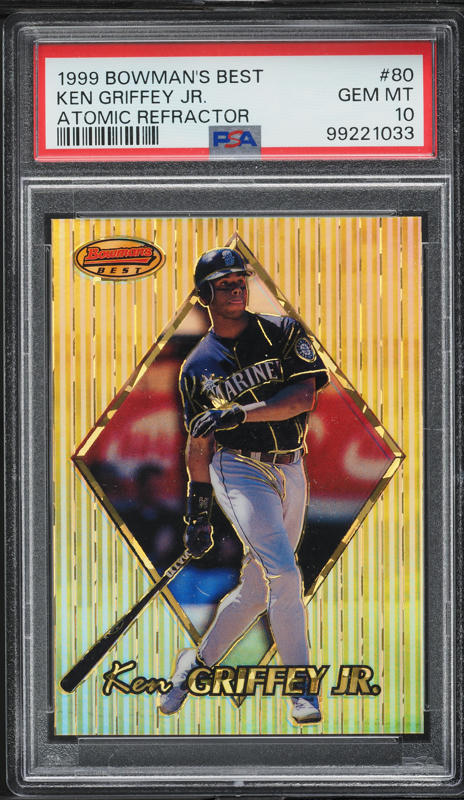 1999 Bowman's Best Atomic Refractor Ken Griffey Jr. /100 #80 PSA