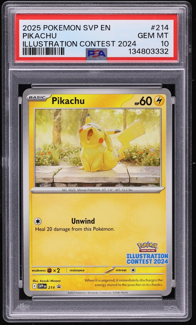 2025 Pokemon Scarlet & Violet Promo Illustration Contest Pikachu #214 PSA 10 GEM MINT