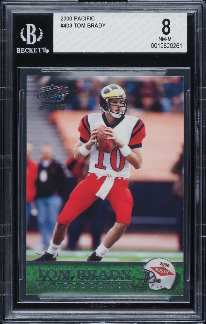 2000 Pacific Football Tom Brady ROOKIE #403 BGS 8 NM-MT