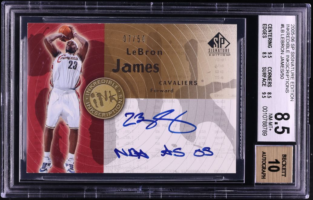 2005 SP Signature Edition Inkredible Inkscriptions LeBron James AUTO /50 BGS 8.5 NM-MT+