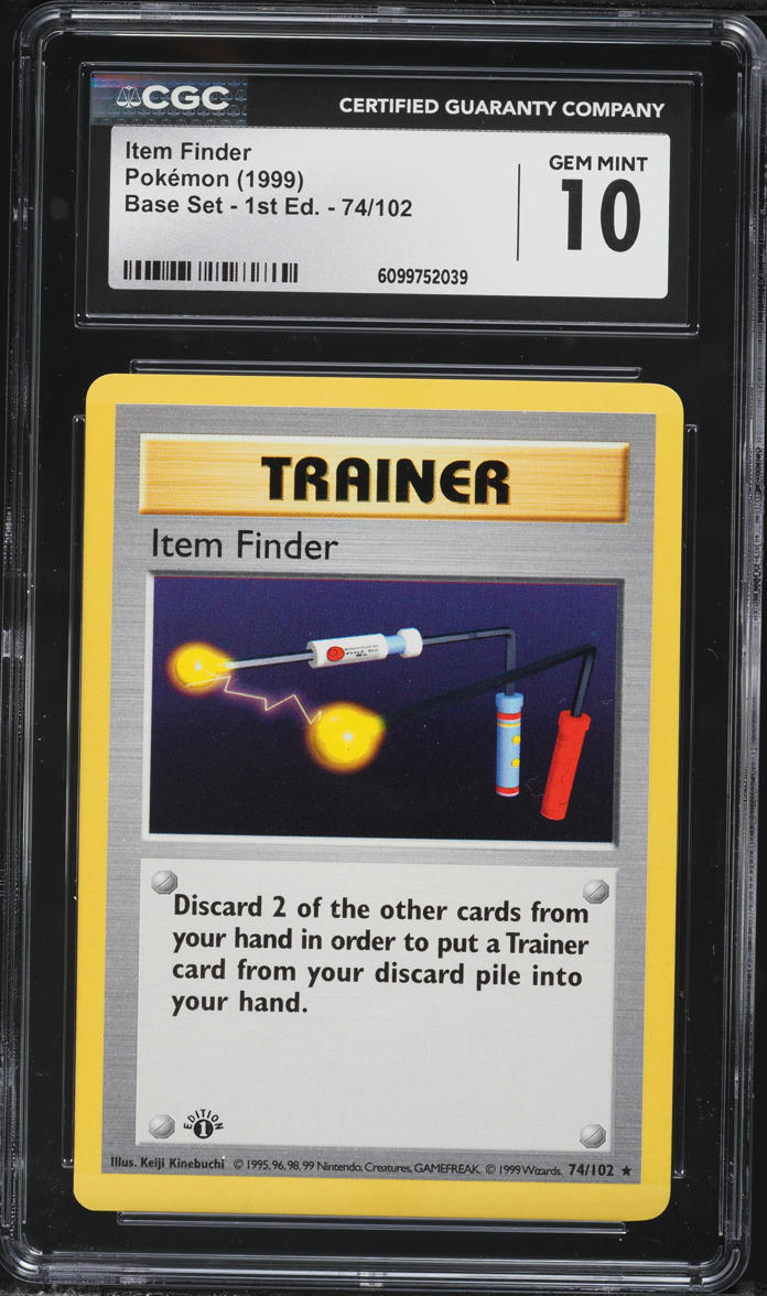 1999 Pokemon Base Set Shadowless 1st Edition Item Finder #74 CGC 10 GEM MINT