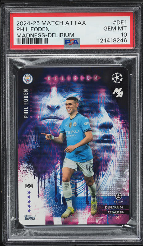 2017-18 Panini WCCF Phil Foden PSA 10 GEM-MT true rookie card