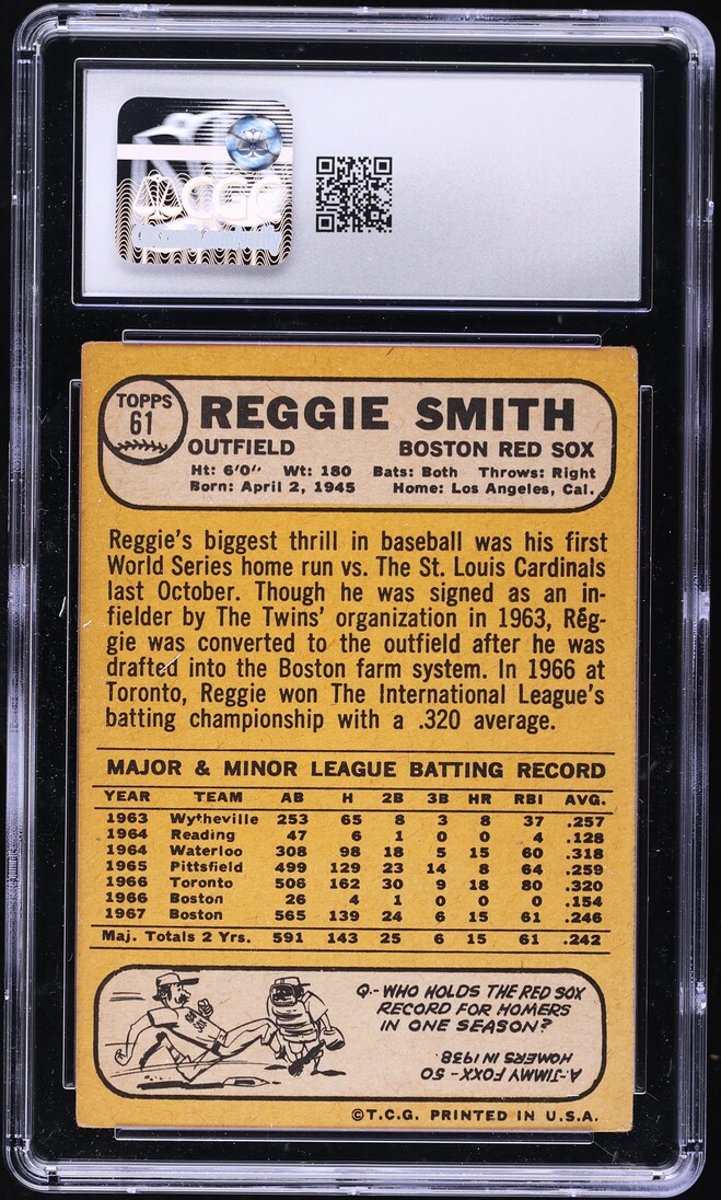 1968 Topps Reggie Smith #61 CGC 4 VGEX
