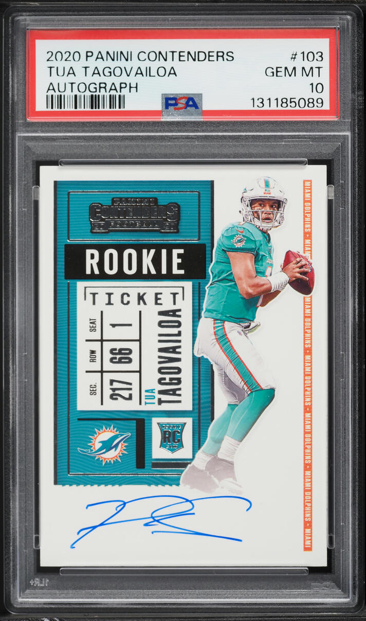 2020 Panini Contenders Tua Tagovailoa ROOKIE AUTO #103 PSA 10 GEM MINT