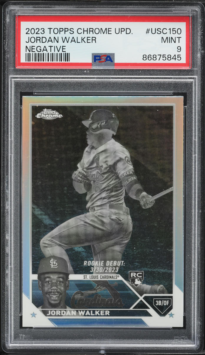 2023 Topps Chrome Update Negative Refractor Jordan Walker ROOKIE #USC150 PSA 9