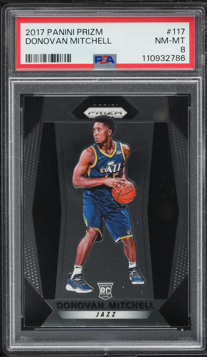 2017 Panini Prizm Donovan Mitchell ROOKIE #117 PSA 8 NM-MT