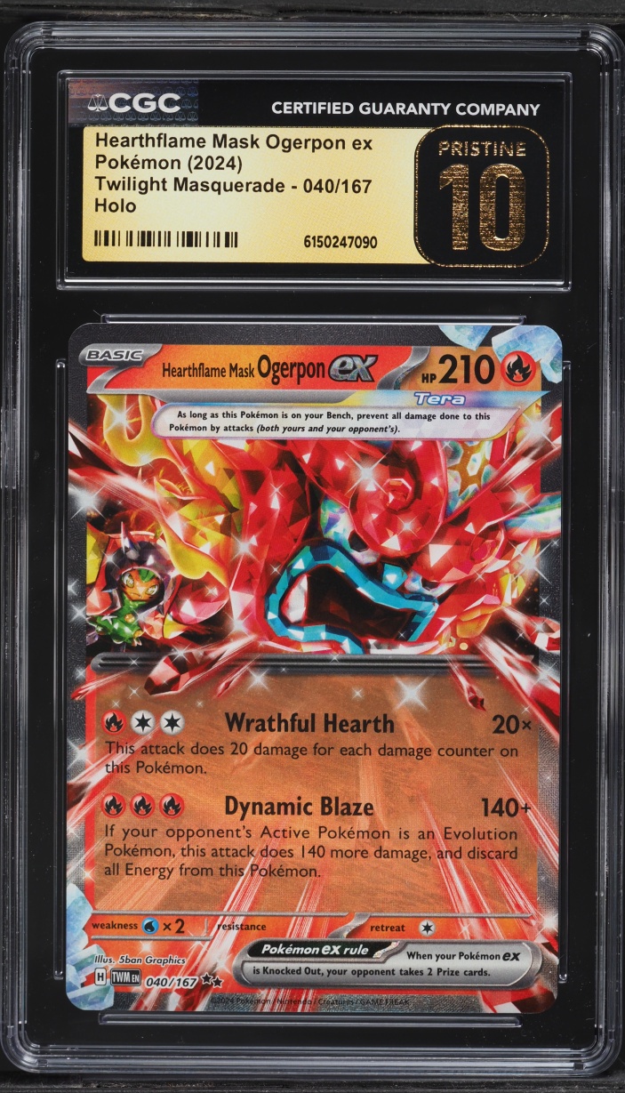 2024 Pokemon Scarlet & Violet Twilight Masquerade Holo Hearthflame Mask Ogerpon ex #40 CGC 10