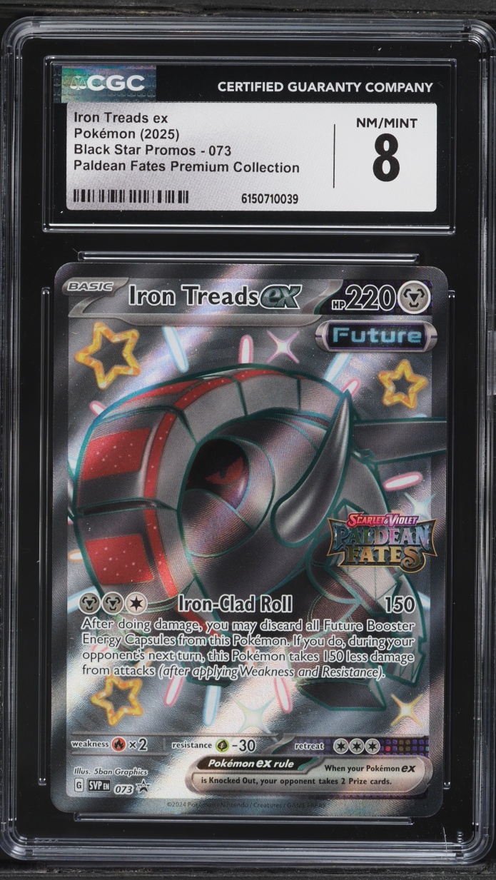 2025 Pokemon SV Promo Paldean Fates Premium Collection Full Art Iron Treads ex #73 CGC 8 NM-MT
