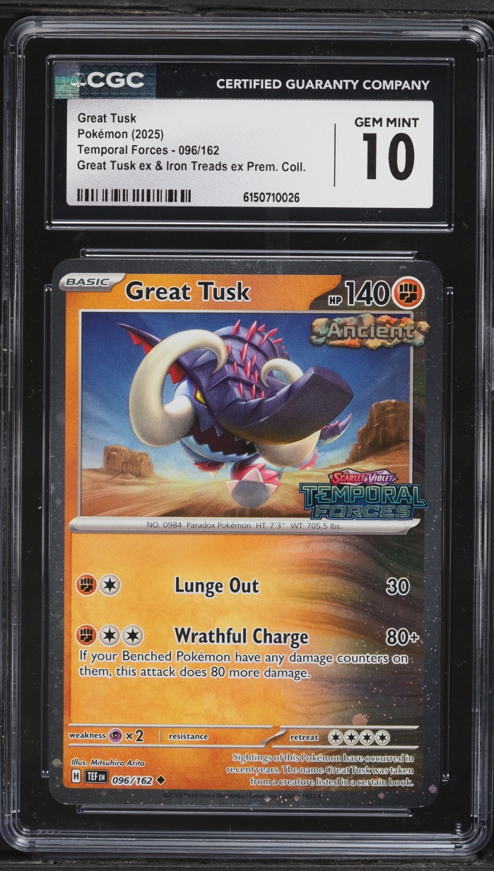 2025 Pokemon Scarlet & Violet Promo Temporal Forces Premium Collection Great Tusk #96 CGC 10