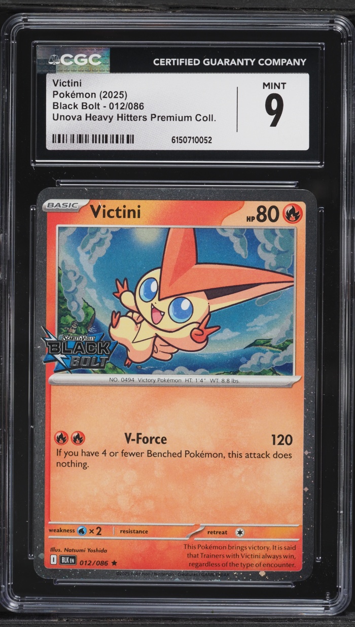 2025 Pokemon Scarlet & Violet Black Bolt Unova Heavy Hitters Premium Victini #12 CGC 9 MINT