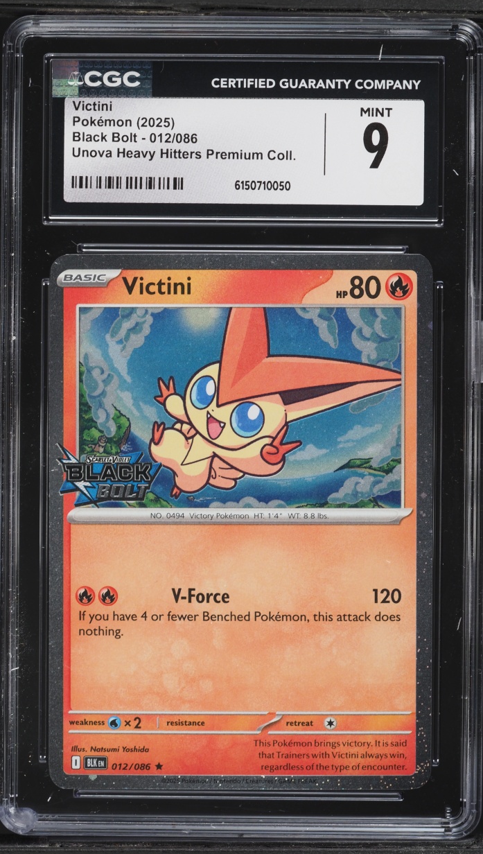 2025 Pokemon Scarlet & Violet Black Bolt Unova Heavy Hitters Premium Victini #12 CGC 9 MINT