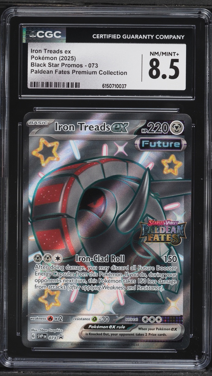 2025 Pokemon SV Promo Paldean Fates Premium Collection Full Art Iron Treads ex #73 CGC 8.5