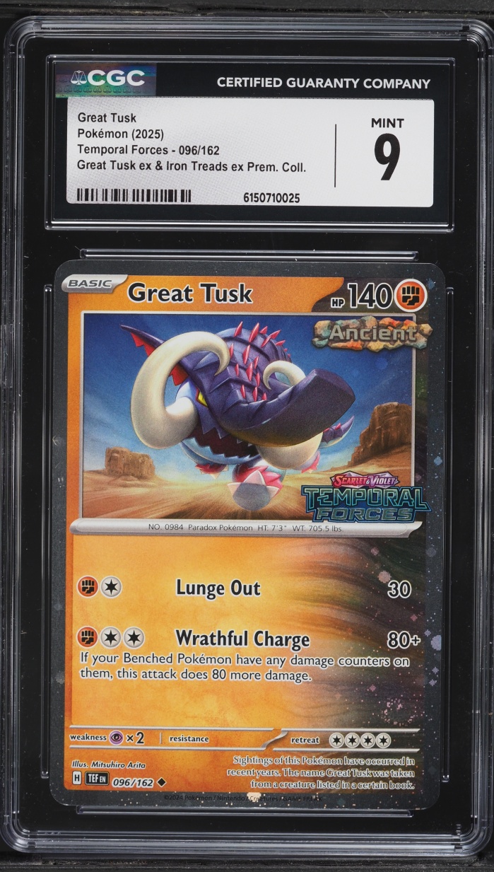 2025 Pokemon Scarlet & Violet Promo Temporal Forces Premium Collection Great Tusk #96 CGC 9