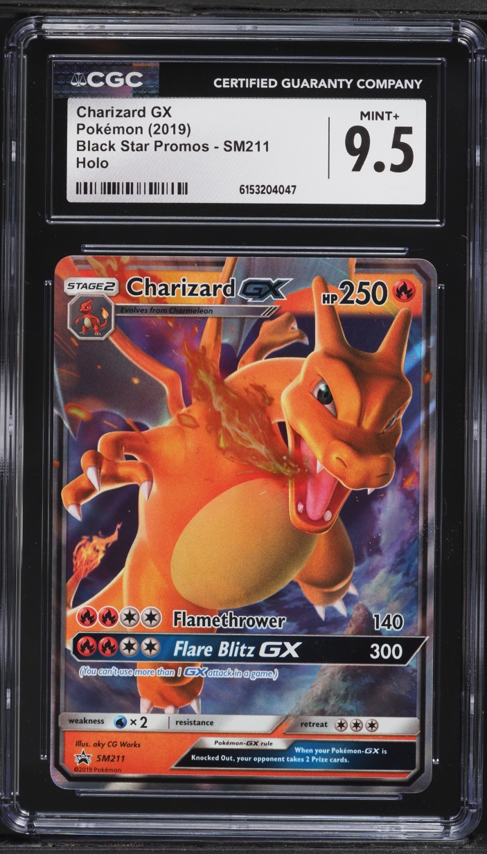 2019 Pokemon Sun & Moon Black Star Promo Hidden Fates Holo Charizard GX #SM211 CGC 9.5 MINT+