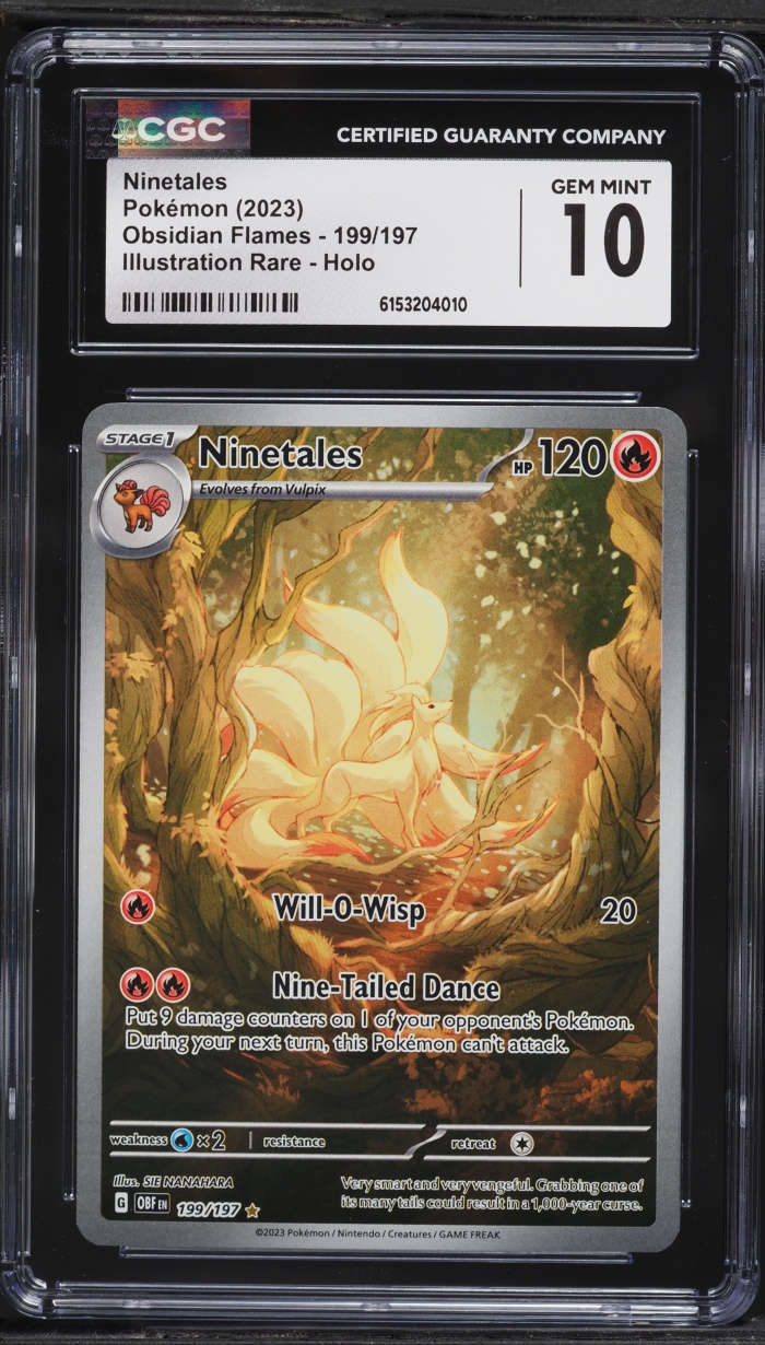 2023 Pokemon Scarlet & Violet Obsidian Flames IR Ninetales #199 CGC 10 GEM MINT