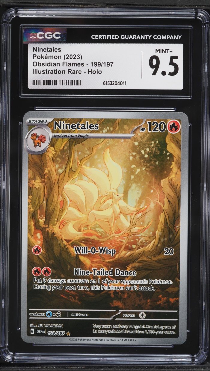 2023 Pokemon Scarlet & Violet Obsidian Flames IR Ninetales #199 CGC 9.5 MINT+