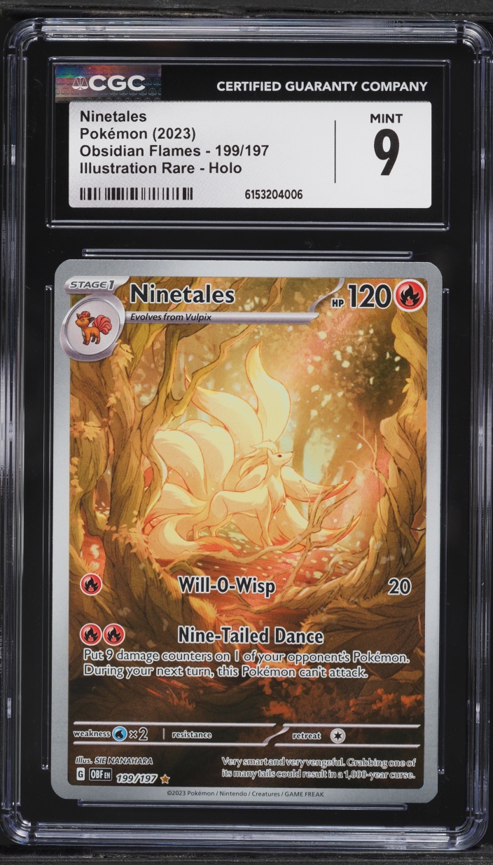 2023 Pokemon Scarlet & Violet Obsidian Flames IR Ninetales #199 CGC 9 MINT