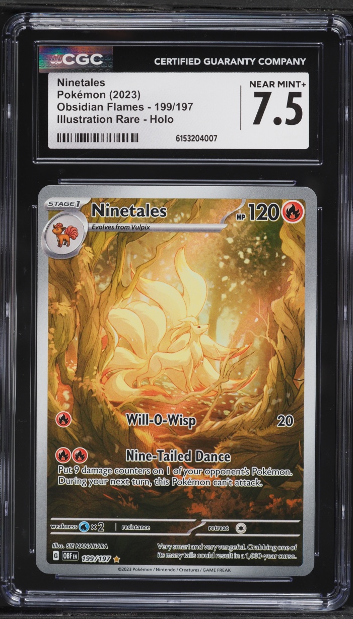 2023 Pokemon Scarlet & Violet Obsidian Flames IR Ninetales #199 CGC 7.5 NRMT+