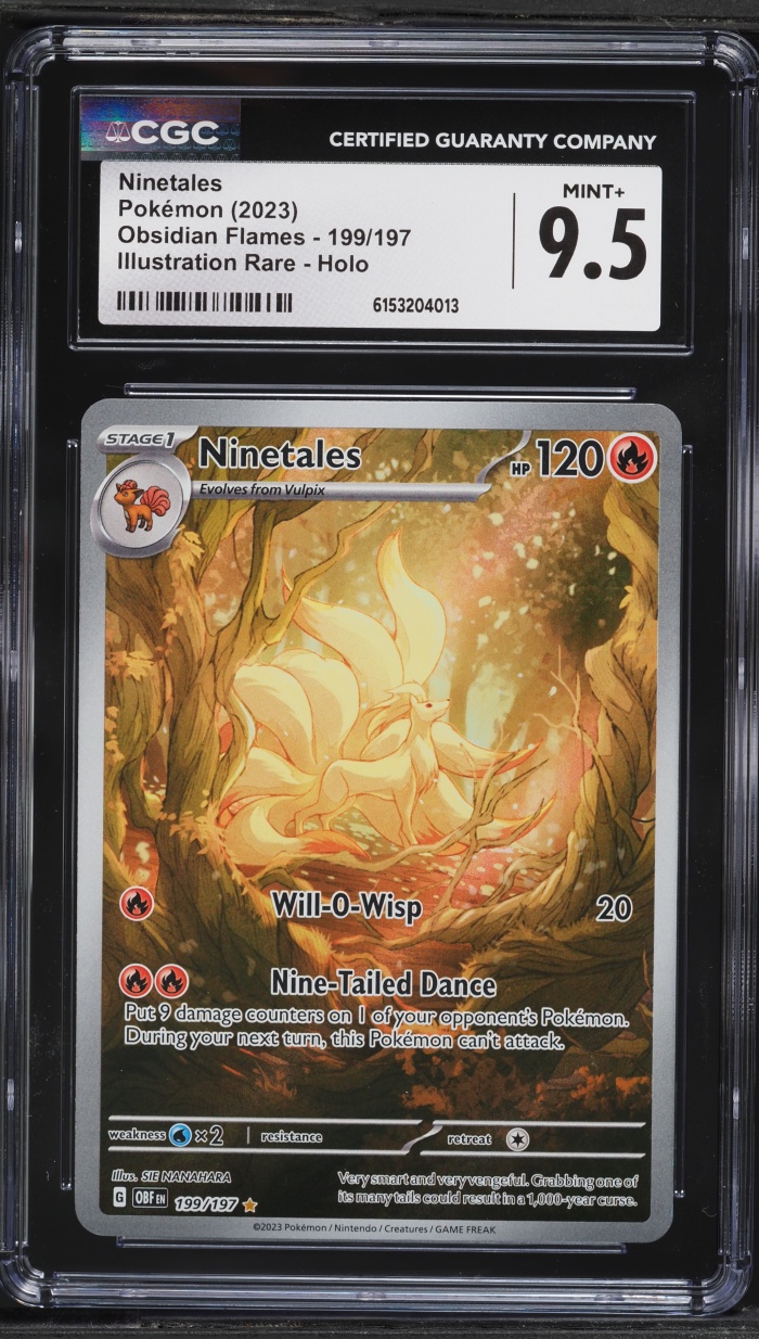 2023 Pokemon Scarlet & Violet Obsidian Flames IR Ninetales #199 CGC 9.5 MINT+