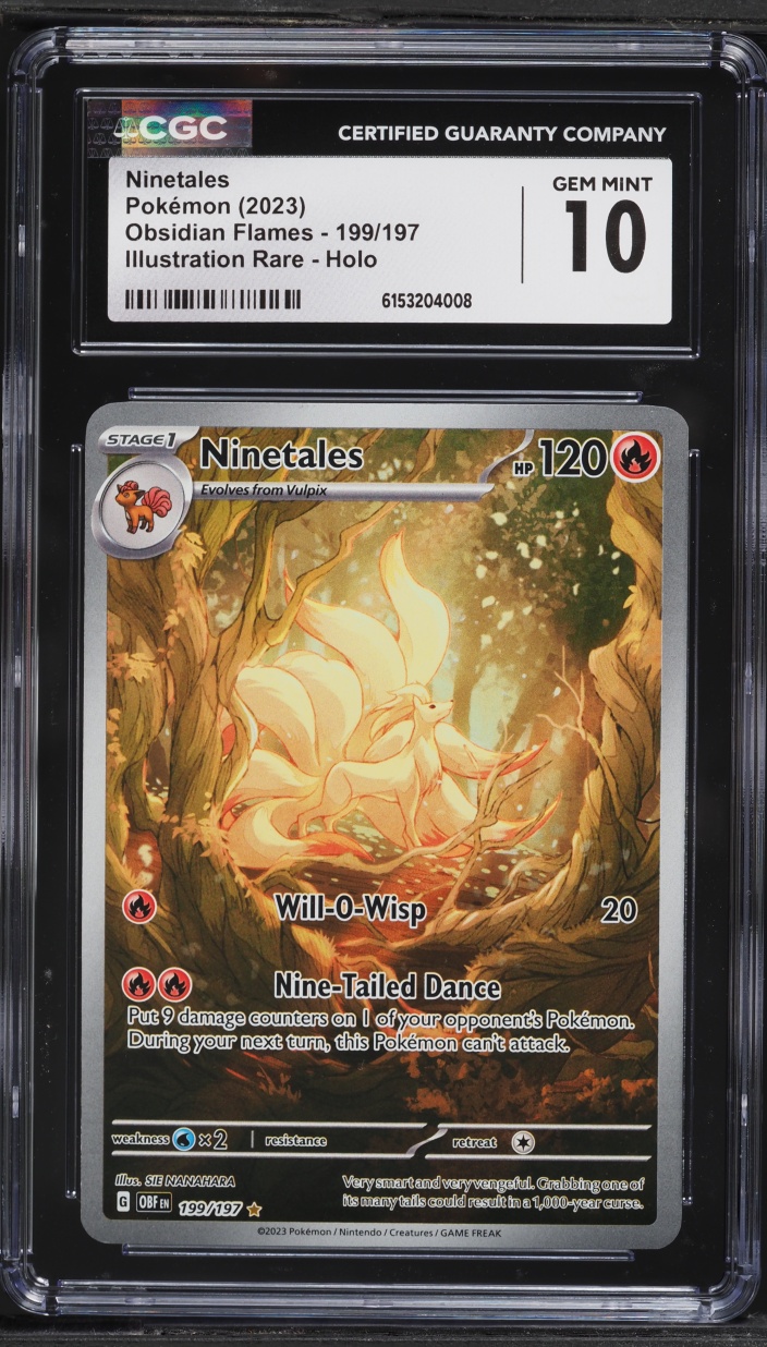 2023 Pokemon Scarlet & Violet Obsidian Flames IR Ninetales #199 CGC 10 GEM MINT