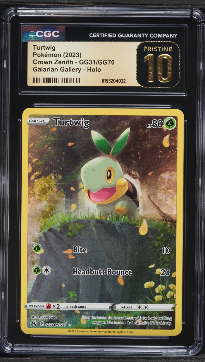 2023 Pokemon Sword & Shield Crown Zenith Galarian Gallery Alt Art Turtwig #GG31 CGC 10 PRISTINE