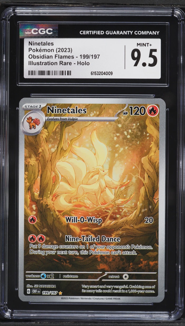 2023 Pokemon Scarlet & Violet Obsidian Flames IR Ninetales #199 CGC 9.5 MINT+