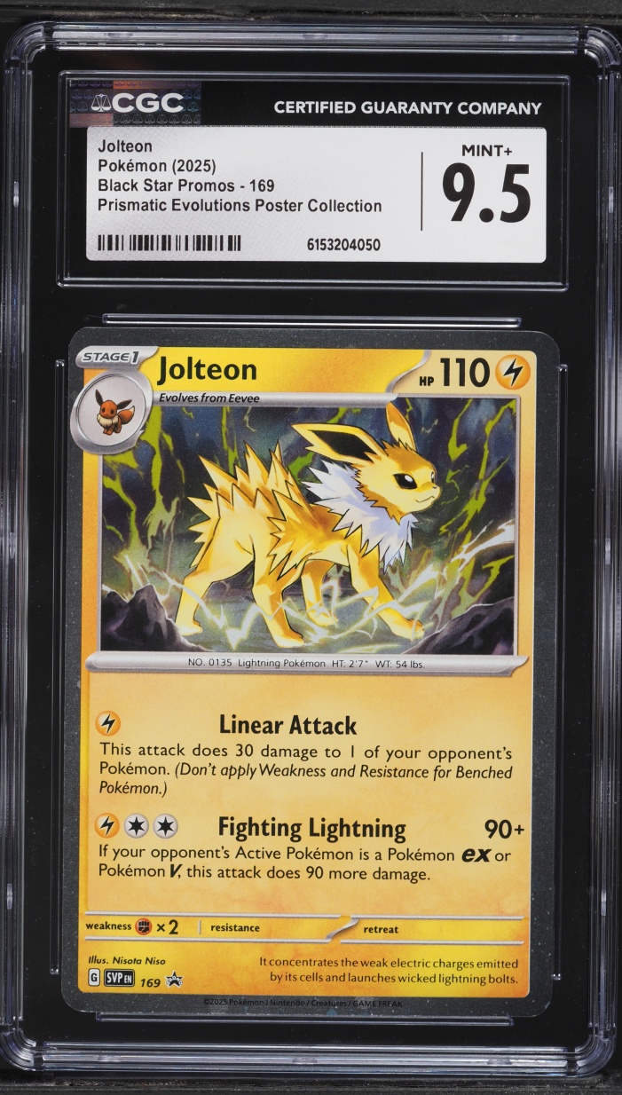 2025 Pokemon Scarlet & Violet Promo Prismatic Evolutions Poster Jolteon #169 CGC 9.5 MINT+