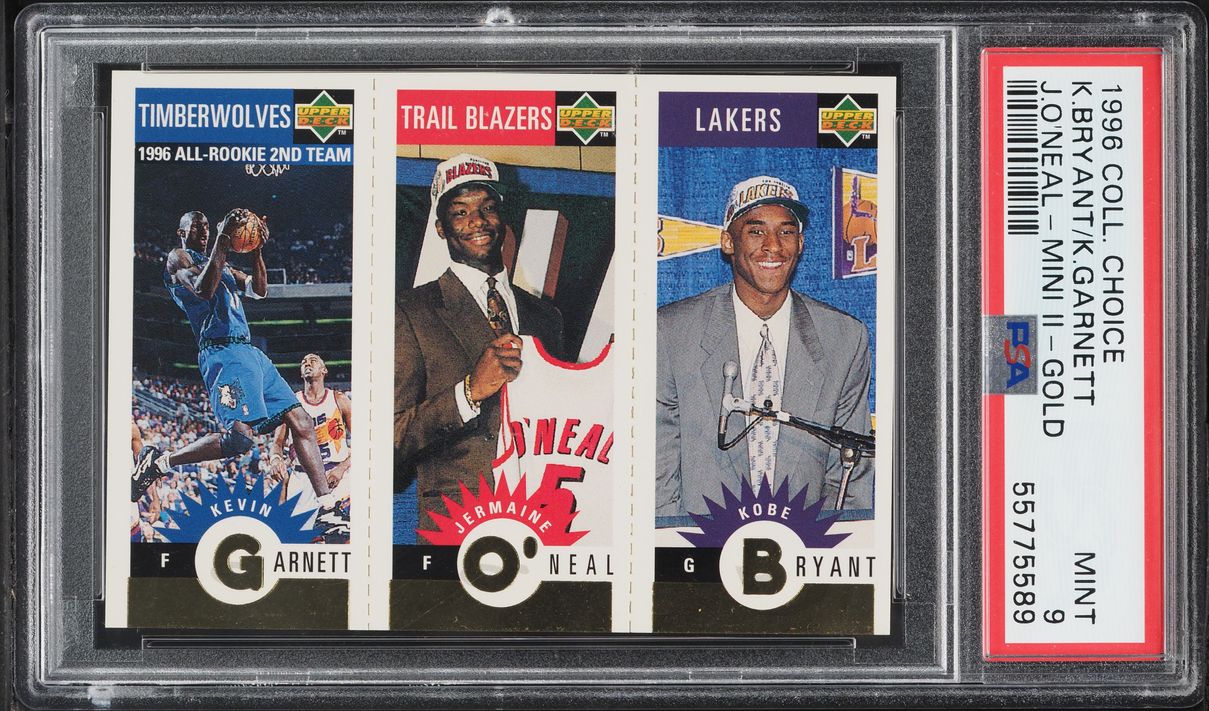 1996 Collector's Choice Mini II Gold Kobe Bryant Kevin Garnett Jermaine O'Neal PSA 9 MINT