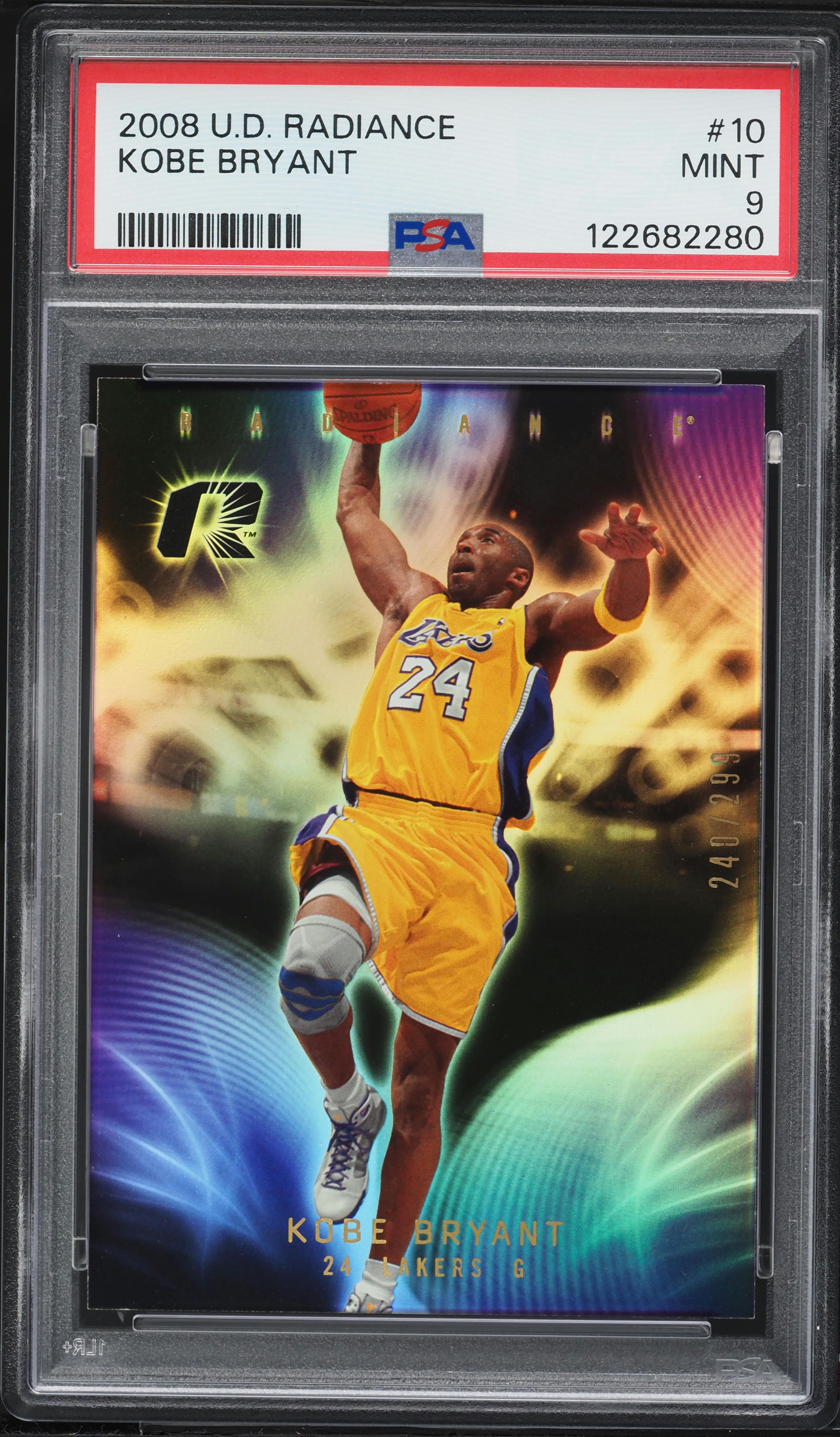 2008 Upper Deck Radiance Kobe Bryant /299 #10 PSA 9 MINT on