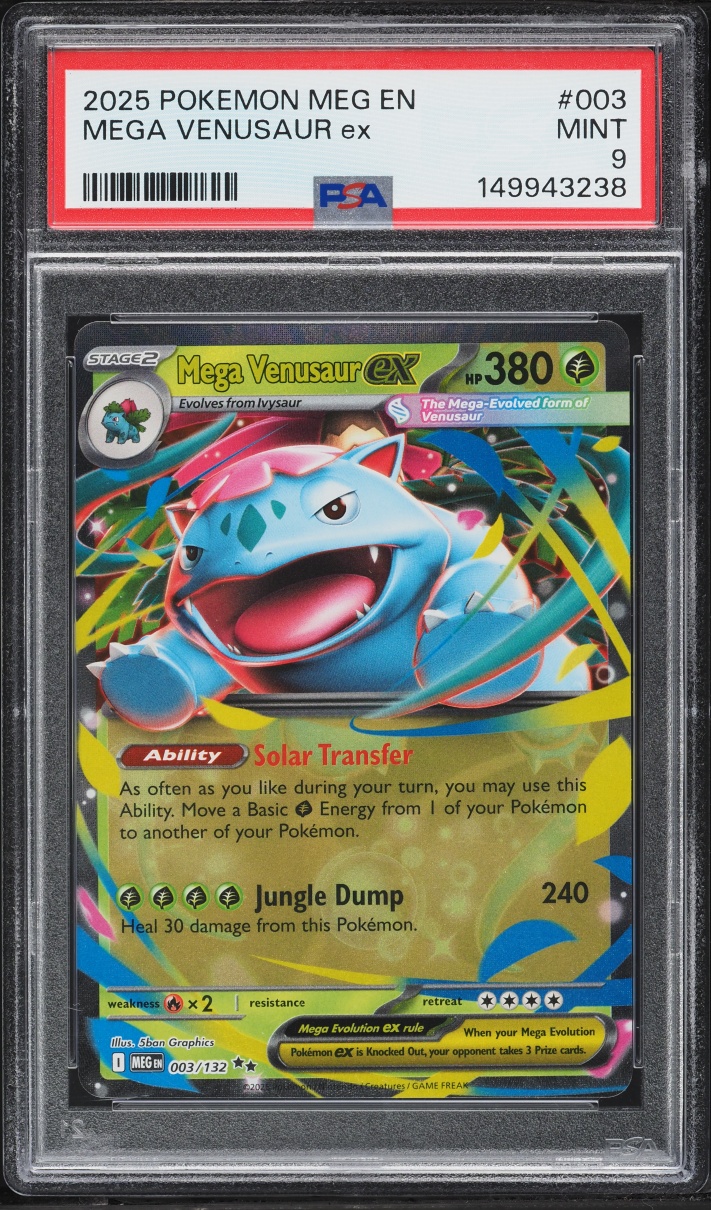 2025 Pokemon Mega Evolution Holo Mega Venusaur Ex #3 PSA 9 MINT